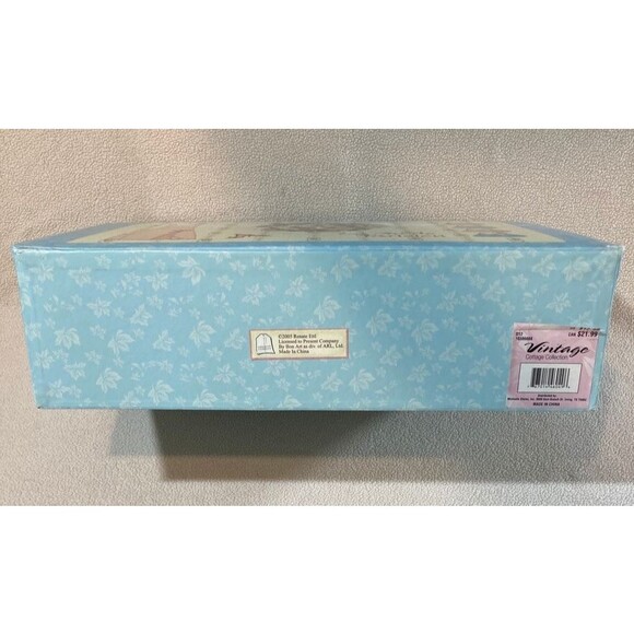 Vintage Shabby Chic "La Mode Parisien" Decor Storage Suitcase Paper Cottagecore - Picture 4 of 11